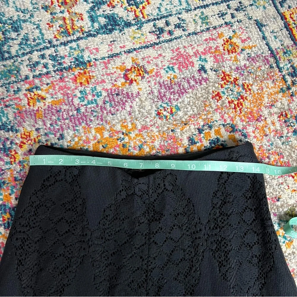 Kobi Halperin Black‎ Eyelet Wide Leg Lined Black Pants Sz Small